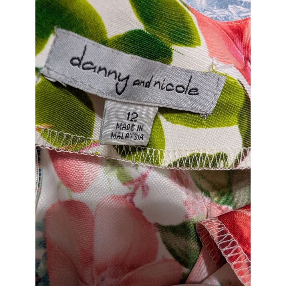 Danny and Nicole Floral Fit & Flare Dress Summer Wedding Guest Pink Green 12 - Picture 4 of 8